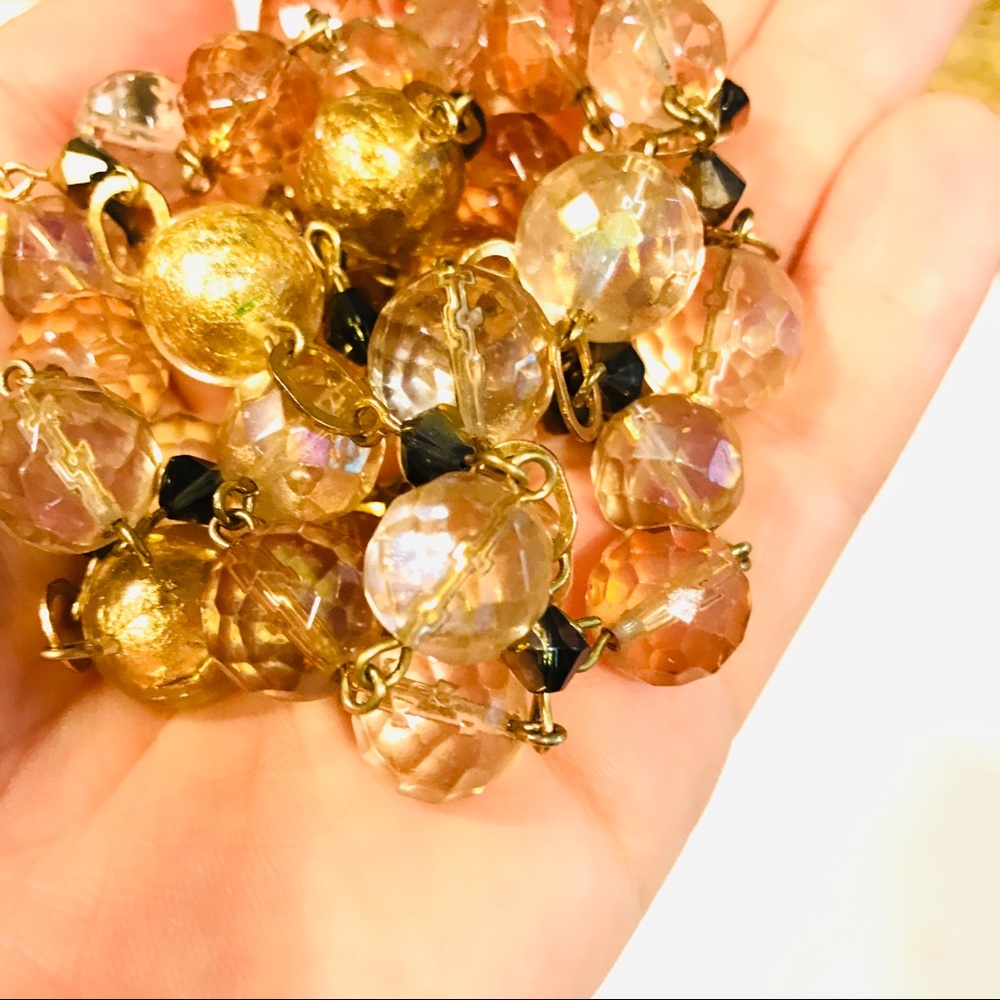 Long Beaded Statement Bib Necklace - image 7